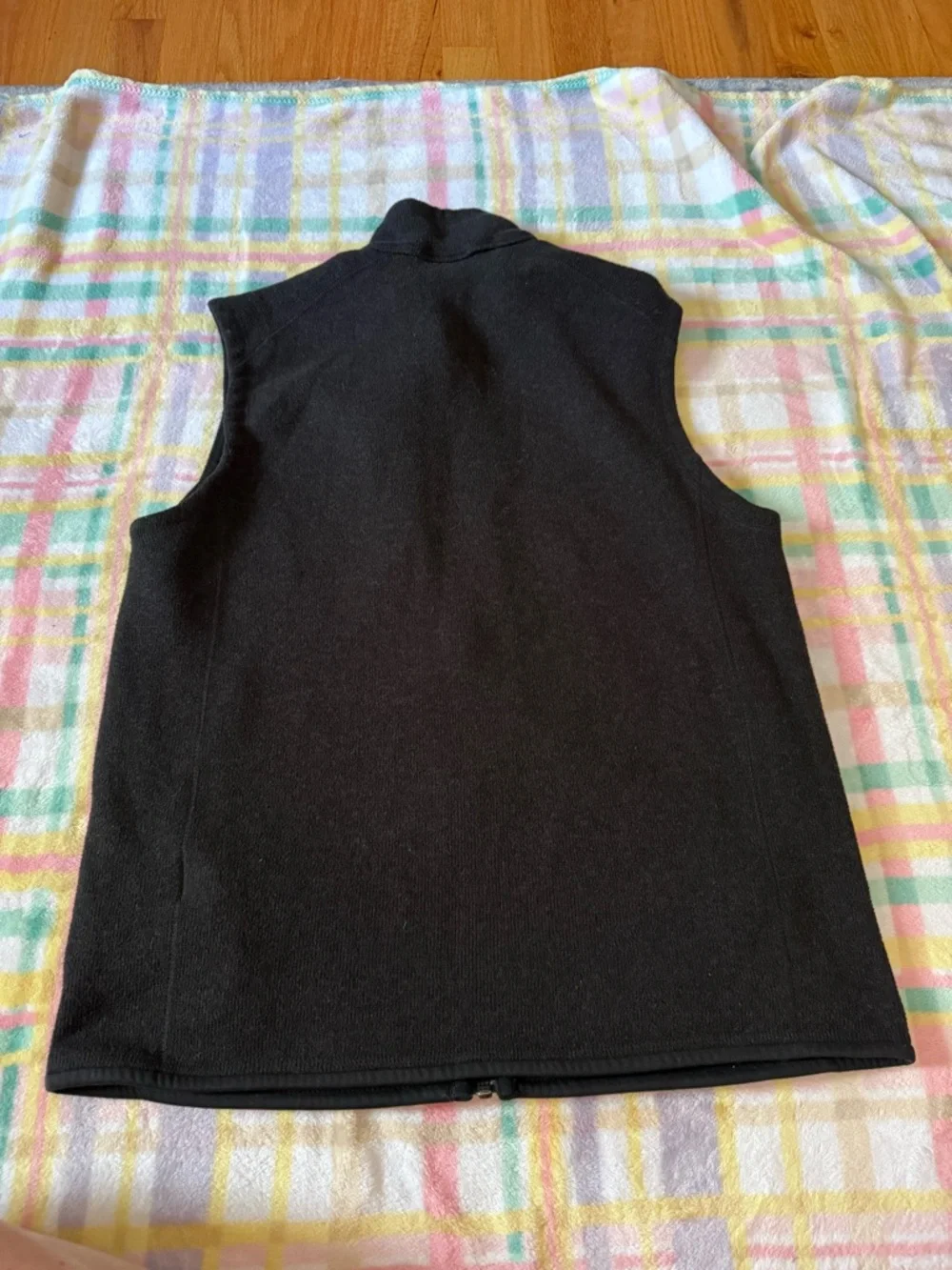 Patagonia Black Fleece Vest with Multicolor Logo - Black